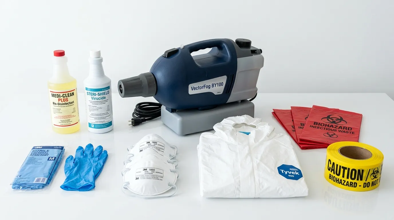 Professional biohazard remediation crew working in McDonough