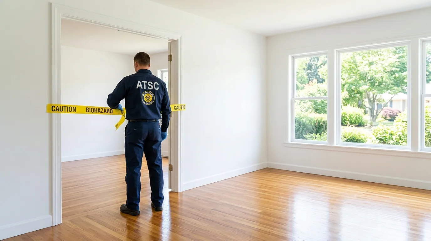 Certified biohazard cleanup crew performing Trauma Scene Cleanup in McDonough